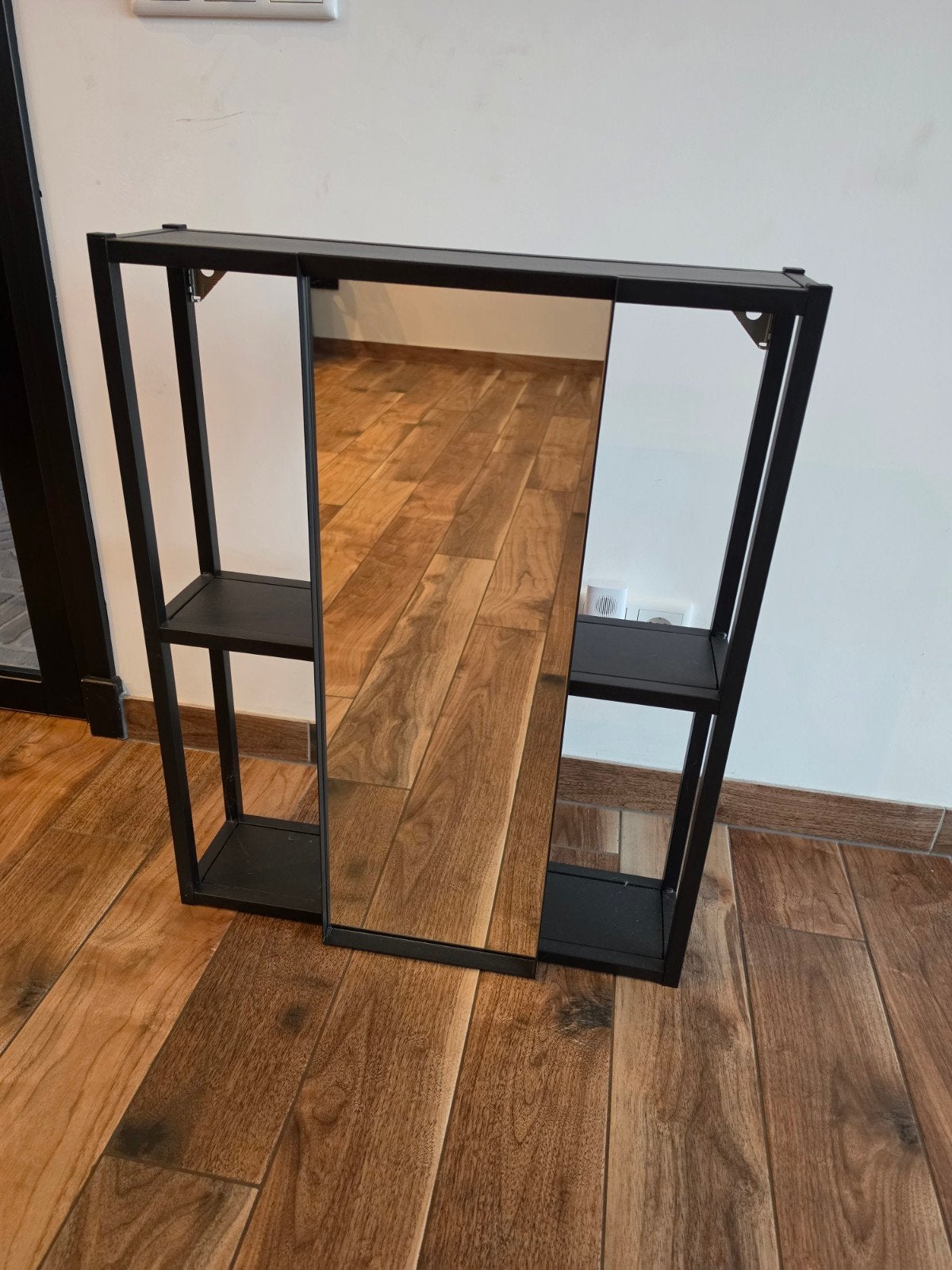 IKEA ENHET spiegelkast met planken - Zwart, Ophalen, Zo goed als nieuw