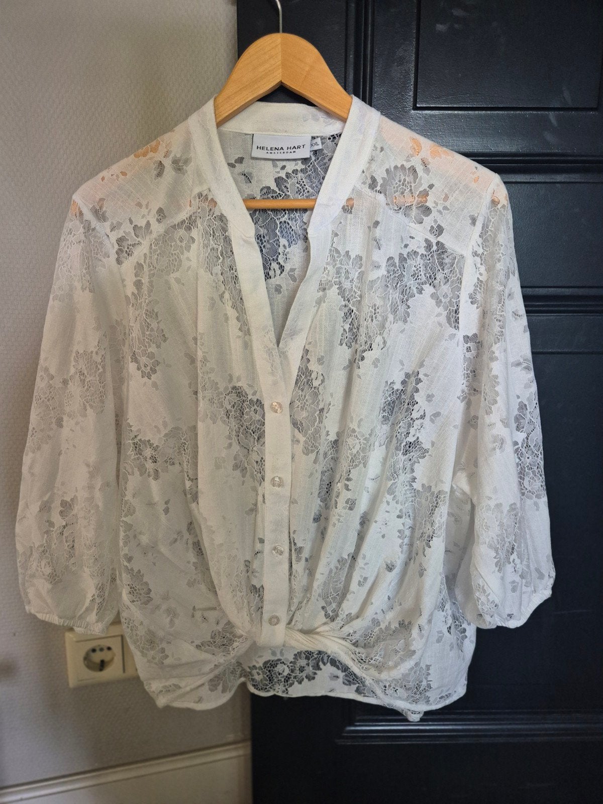 Helena Hart Kanten Blouse Wit Maat XXL, Wit, Maat 46/48 (XL) of groter, Nieuw, Helena Hart