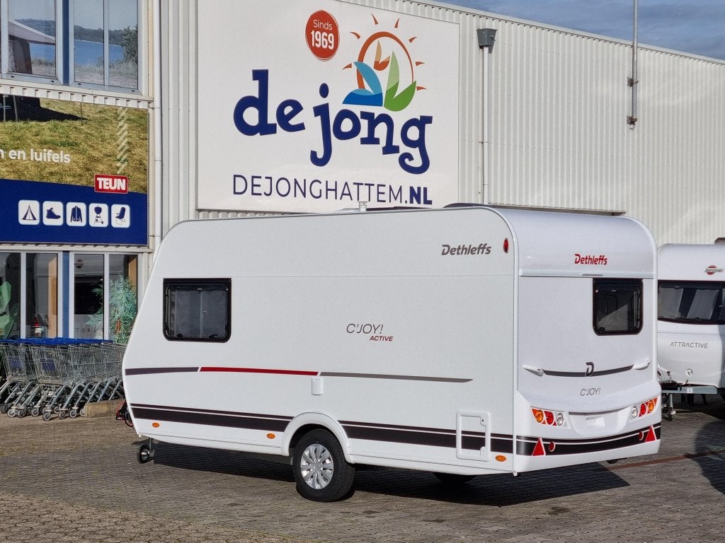 Dethleffs C'Joy 420 QSH Active, Caravans en Kamperen, Schokbreker, Bedrijf, Treinzit, Tot en met 3
