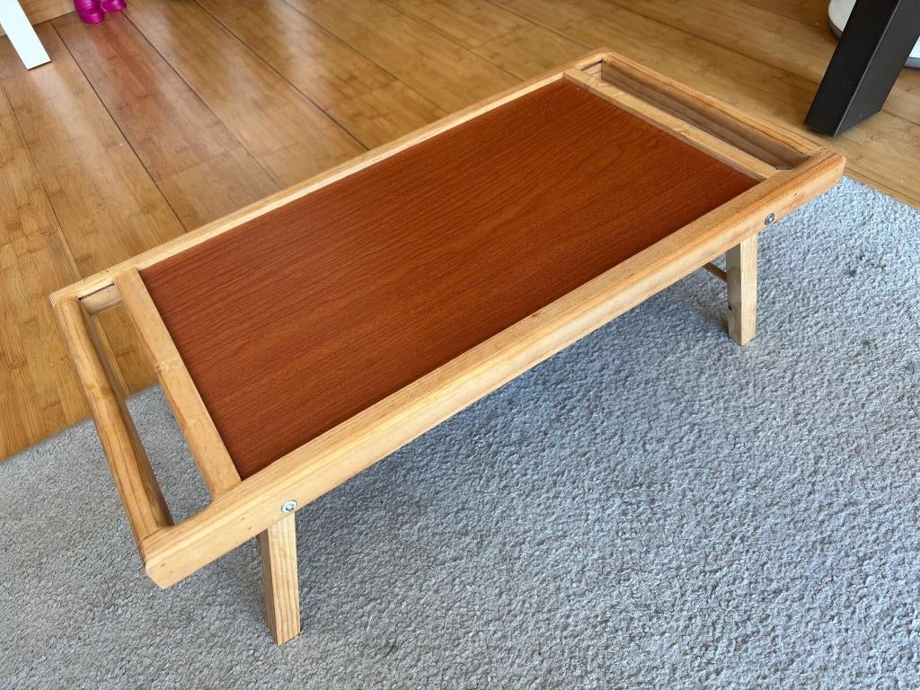 Bedtafel Hout – Opvouwbaar – Ontbijt/Laptop, Ophalen, Overige typen, Zo goed als nieuw, Minder dan 100 cm