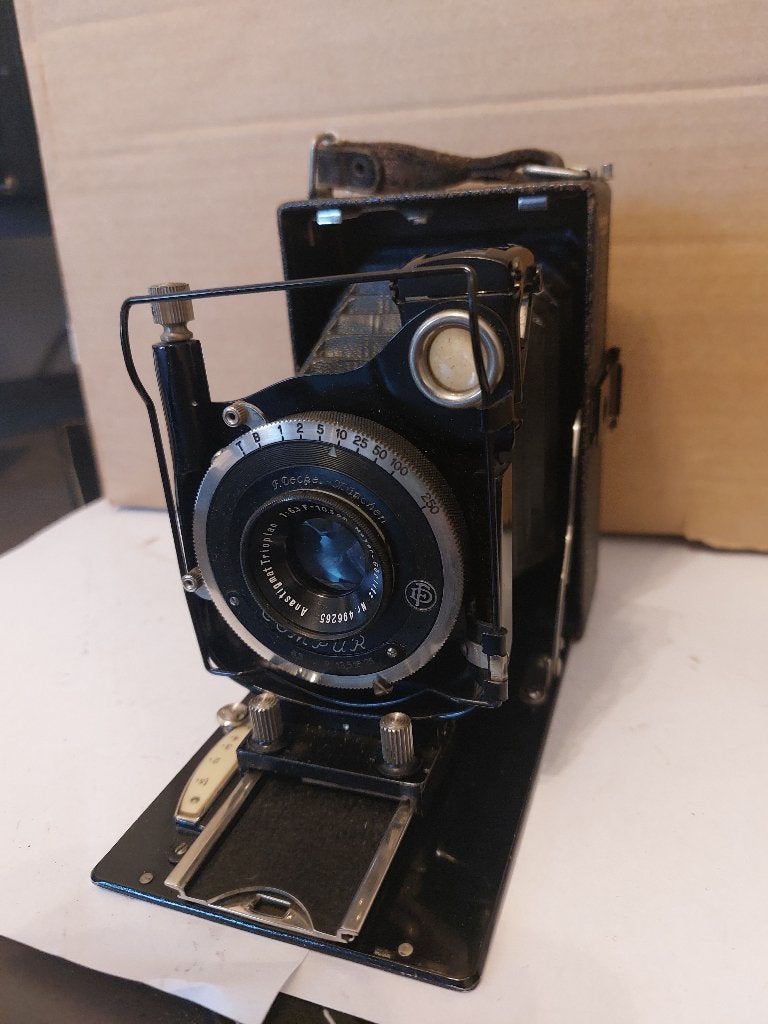Antieke Glunz vouwcamera (6), Ophalen of Verzenden, Voor 1940, Fototoestel
