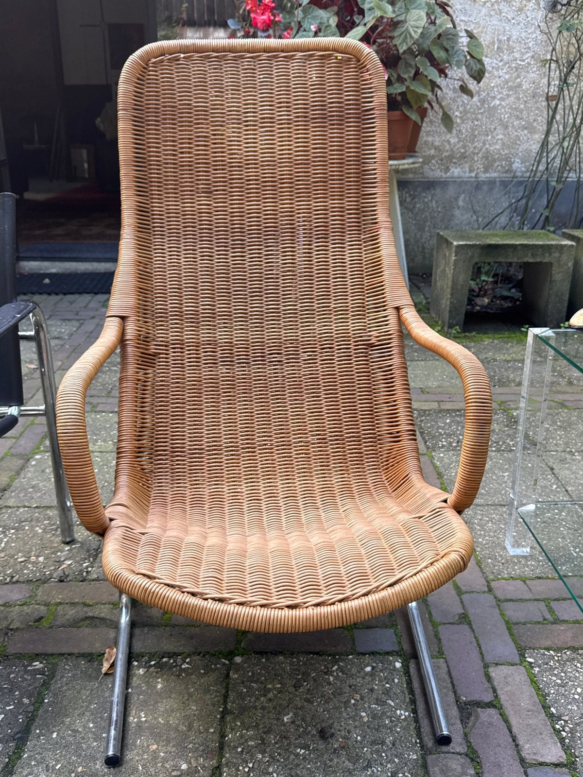 Fauteuil van Dirk van Sliedrecht model  514 C jaren 60, Ophalen, Gebruikt, Minder dan 75 cm, Metaal