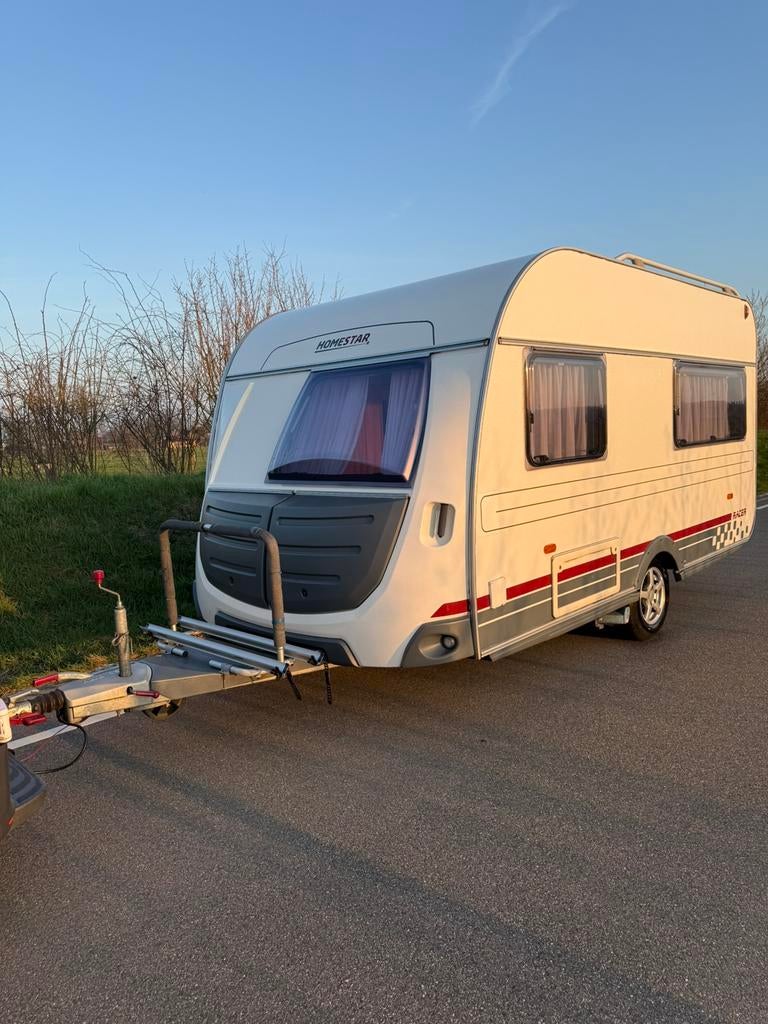 Home car Racer 40  2010 / mover / voortent/ fietsenrek., Caravans en Kamperen, Caravans, Home Star, Frans bed, Kachel, Treinzit