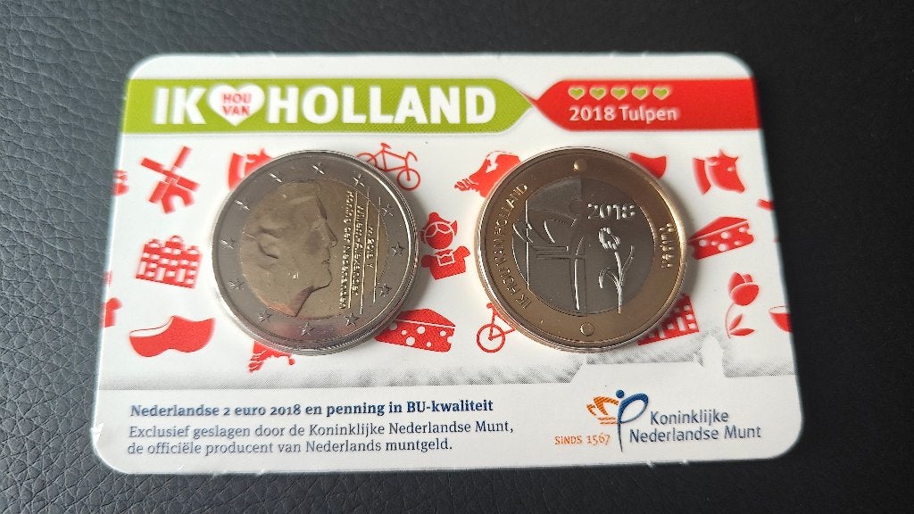 Ik hou van Holland CoinCard - 2018 Tulpen, Postzegels en Munten, Ophalen of Verzenden, Koningin Beatrix, Euro's, Losse munt
