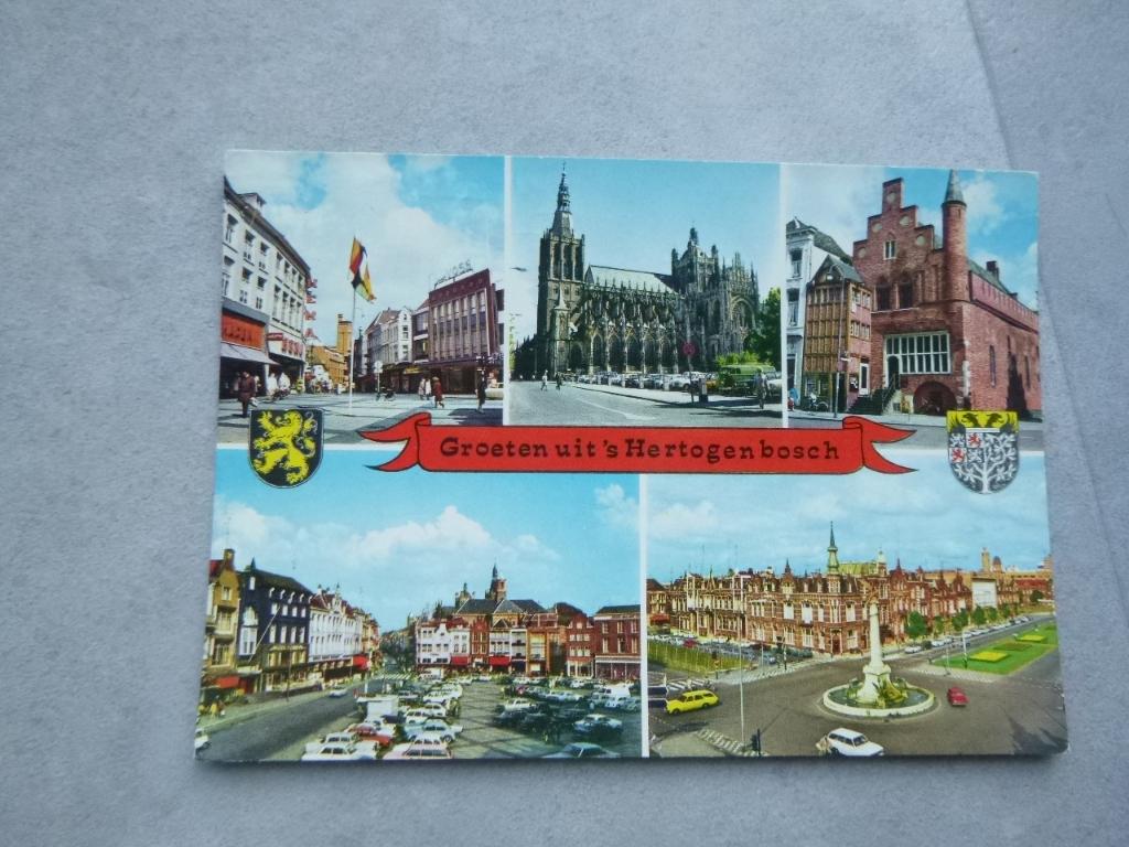 's Hertogenbosch, groeten uit/panorama /auto 1974, Verzenden, 1960 tot 1980, Gelopen, Noord-Brabant