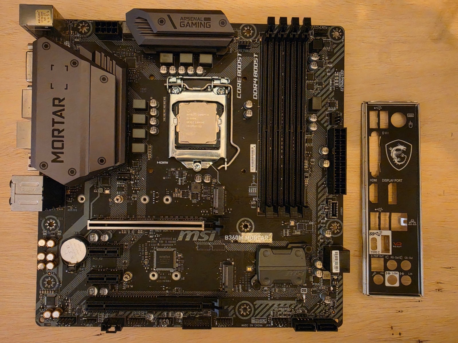 MSI B360M MORTAR moederbord met Intel Core i5-8400, Computers en Software, Ophalen, LGA 1151, DDR4, Micro-ATX