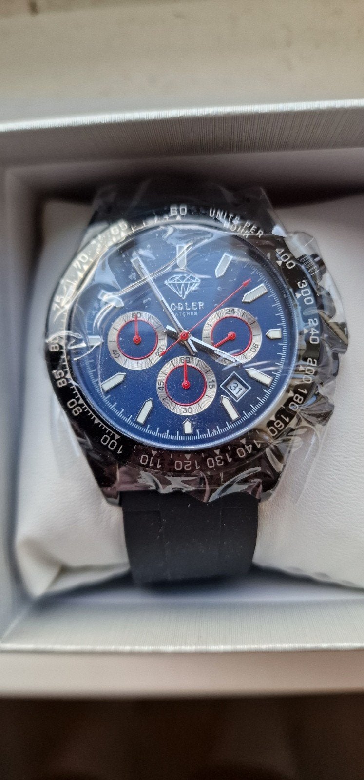 Hodler Horloge - Nieuw! Zwarte kast, blauwe wijzerplaat, Overige merken, Overige materialen, Polshorloge, Nieuw