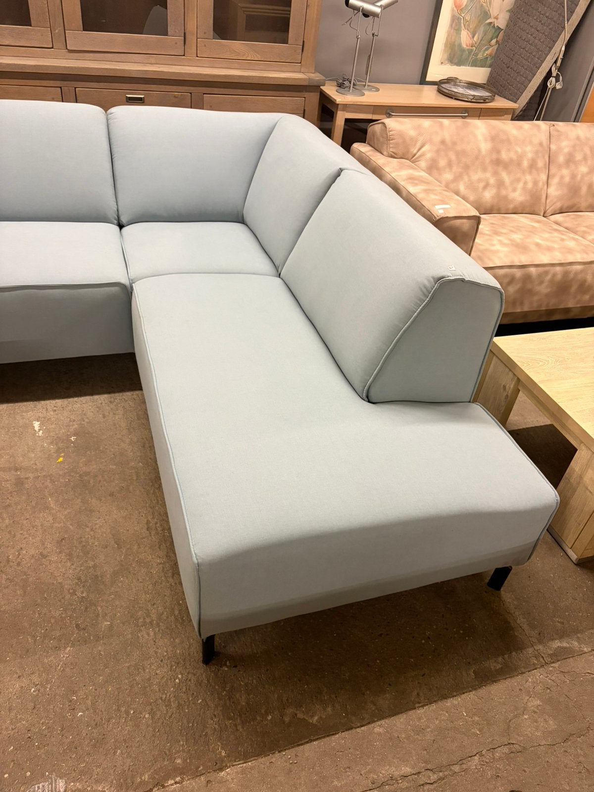 Nieuw! Baby blauwe hoekbank, Ophalen