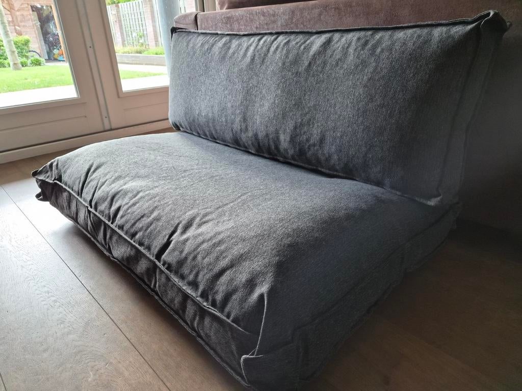 Antraciet palletkussen set - zo goed als nieuw, Huis en Inrichting, Ophalen, Zo goed als nieuw, Overige kleuren, Overige typen