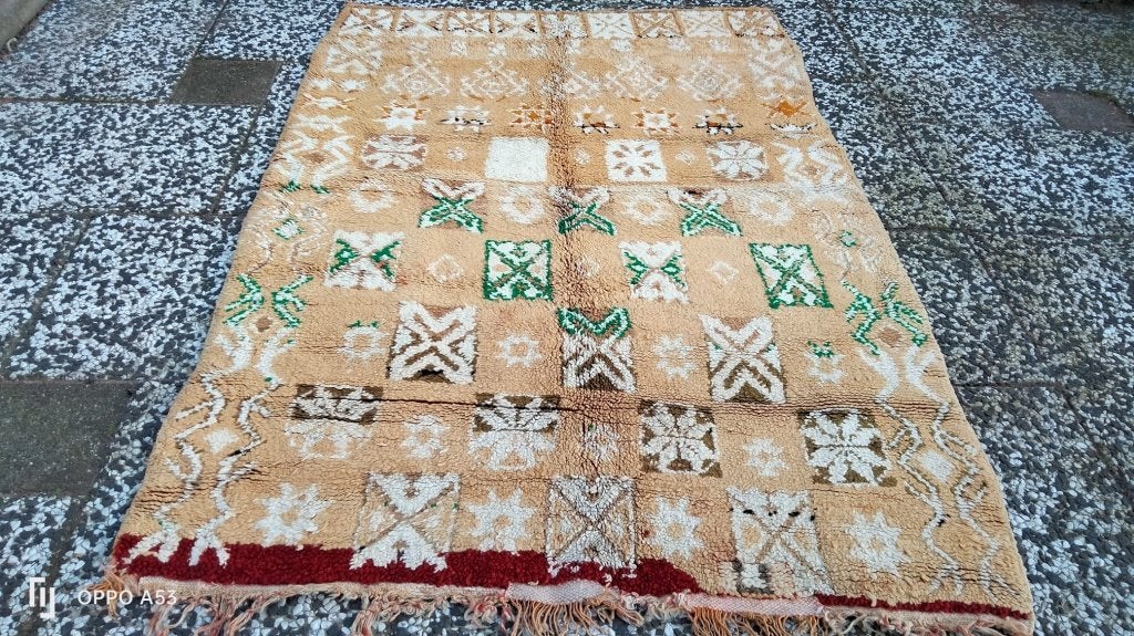 Handgeknoopt Berber kleed wol 164x114cm, 150 tot 200 cm, 200 cm of meer, Ophalen of Verzenden, Zo goed als nieuw