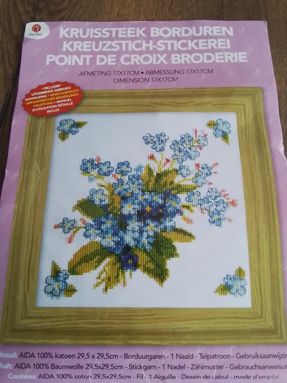borduurpakket van bloemen, Ophalen of Verzenden, Zo goed als nieuw, Handborduren, Borduurpakket