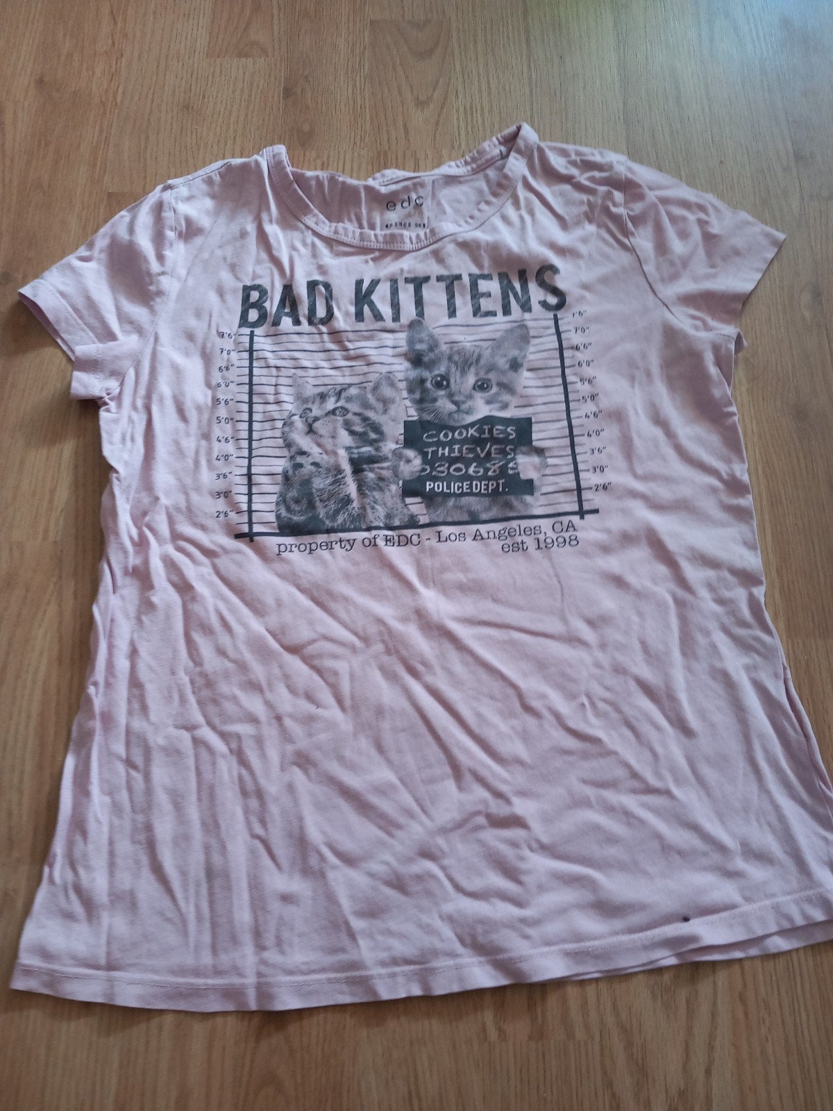 EDC T-shirt 'Bad Kittens' maat S, Ophalen of Verzenden, Korte mouw, Roze, Maat 36 (S)