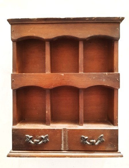 Decoratief Houten Mini-Kastje 6 Vakken – Kan staan of hangen, Ophalen