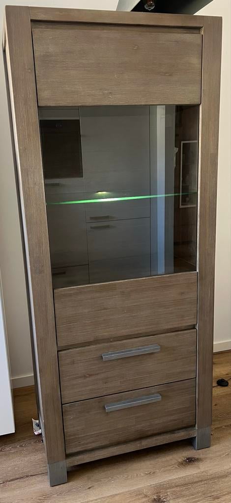 Henders & Hazel Vitrinekast met Verlichting en Lades, Huis en Inrichting, Kasten | Vitrinekasten, Ophalen, 50 tot 100 cm, Zo goed als nieuw