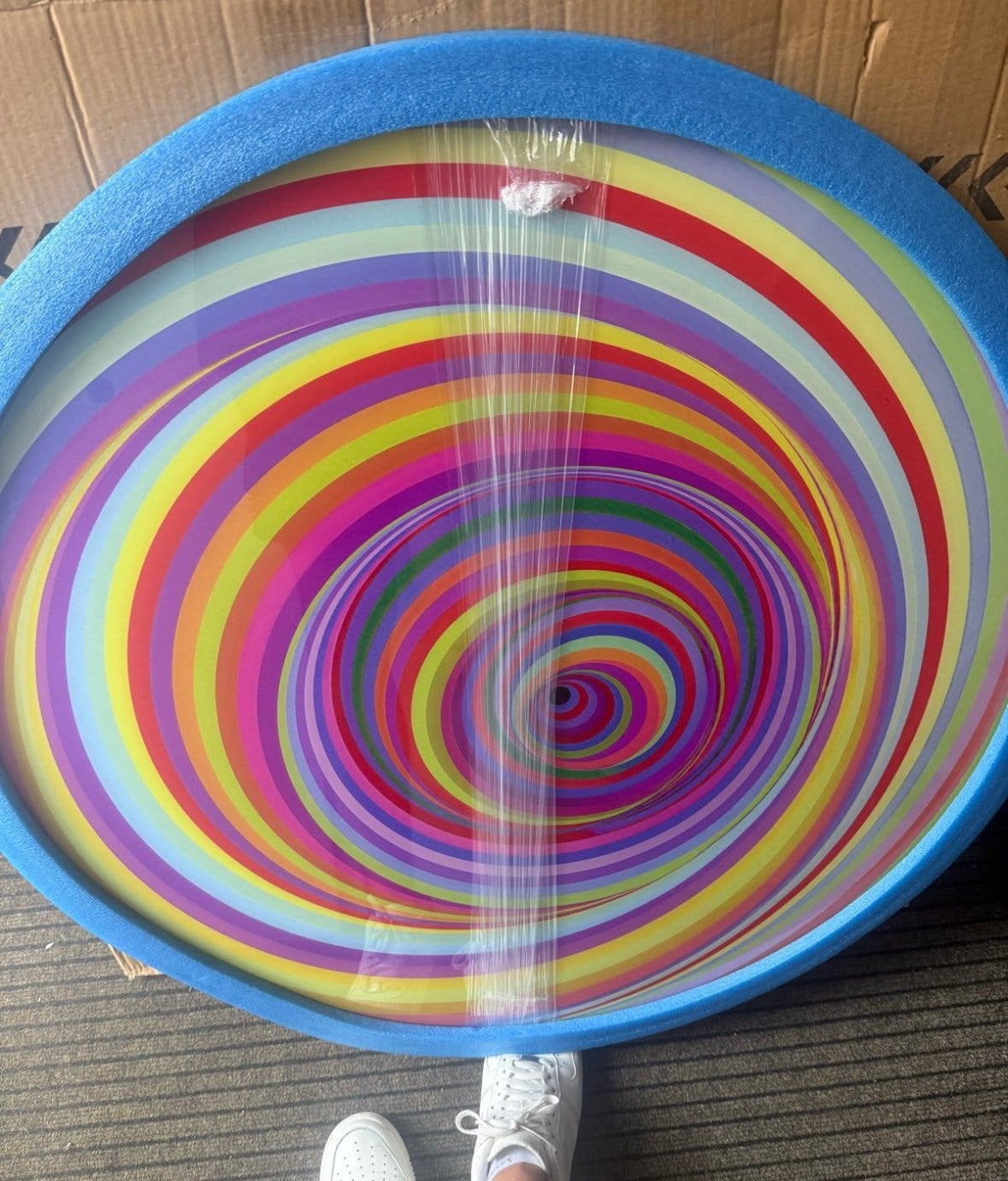 Candy Swirl | Rond Glas Wanddecoratie | Nieuw, Meerkleurig, Nieuw, Ophalen of Verzenden, Modern