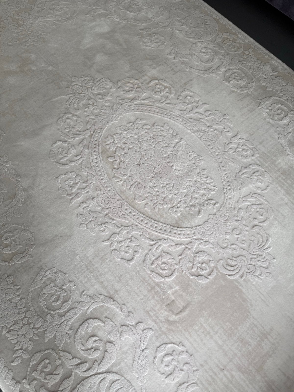 Turks wollen vloerkleed met loper - 160x200 cm, Gebruikt, 150 tot 200 cm, Ophalen of Verzenden, Crème