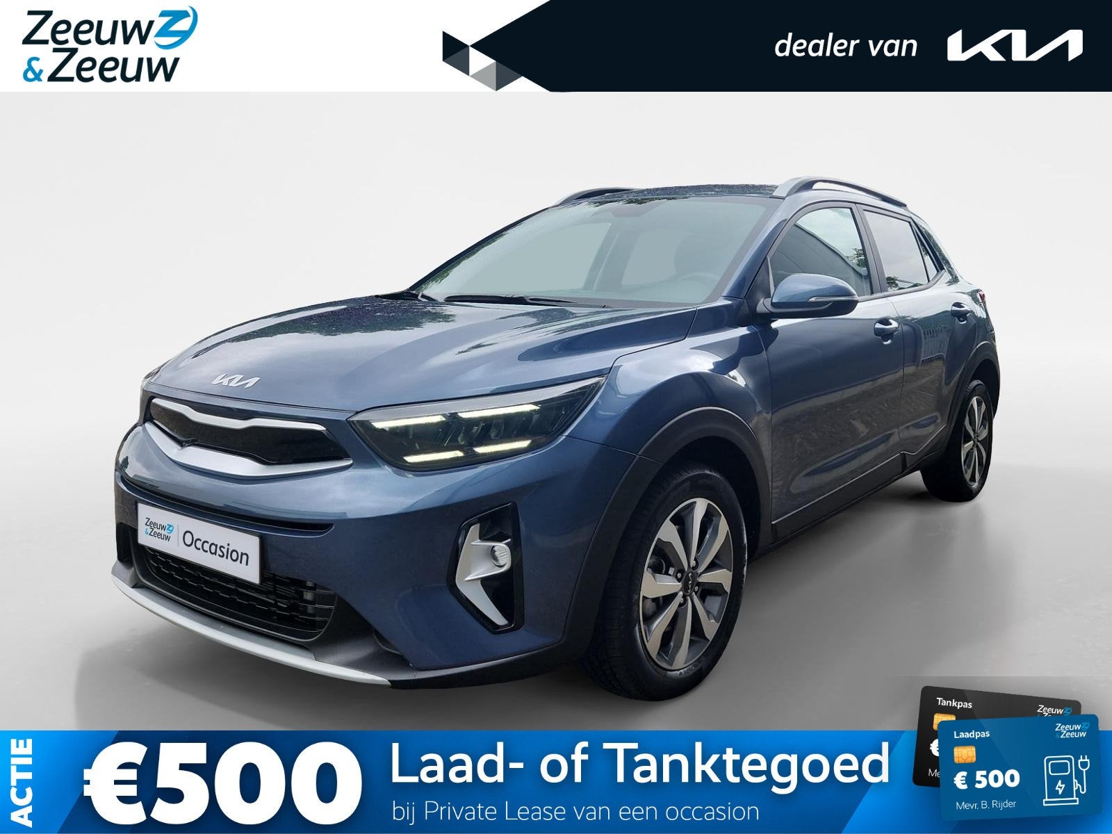 Kia Stonic 1.0 T-GDi MHEV DynamicPlusLine | Camera | Navi |, Auto's, Voorwielaandrijving, 12 maanden, Euro 6, Blauw