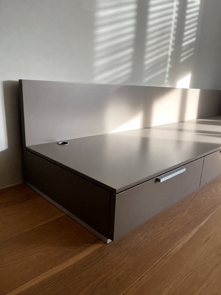 Poliform Design TV-Bench – Taupe – 240 cm, Ophalen, Gebruikt, 100 tot 150 cm, Italiaans design modern