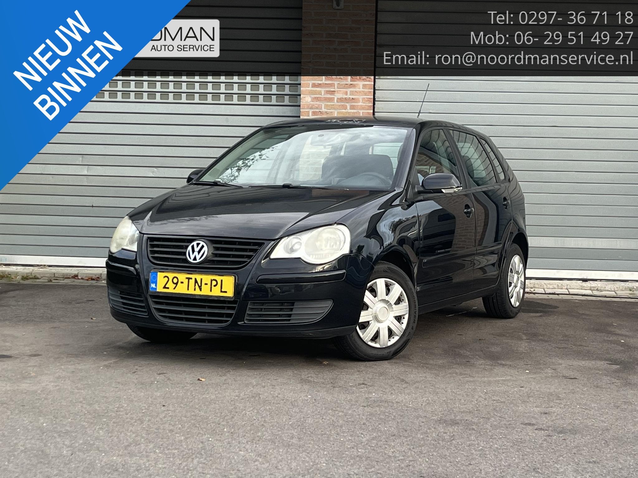 Volkswagen Polo 1.4-16V Optive, Auto's, Voorwielaandrijving, Zwart, 4 cilinders, Elektrische ramen