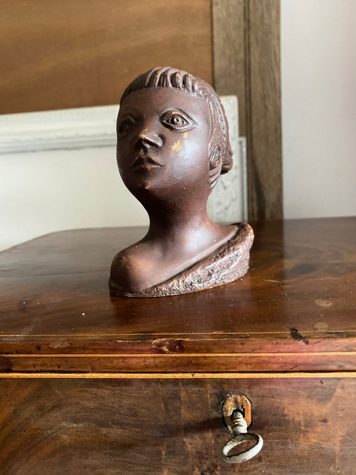 Vintage Kinderkopje Buste - Decoratief Beeldje, Overige onderwerpen, Minder dan 20 cm, Buste, Ophalen of Verzenden