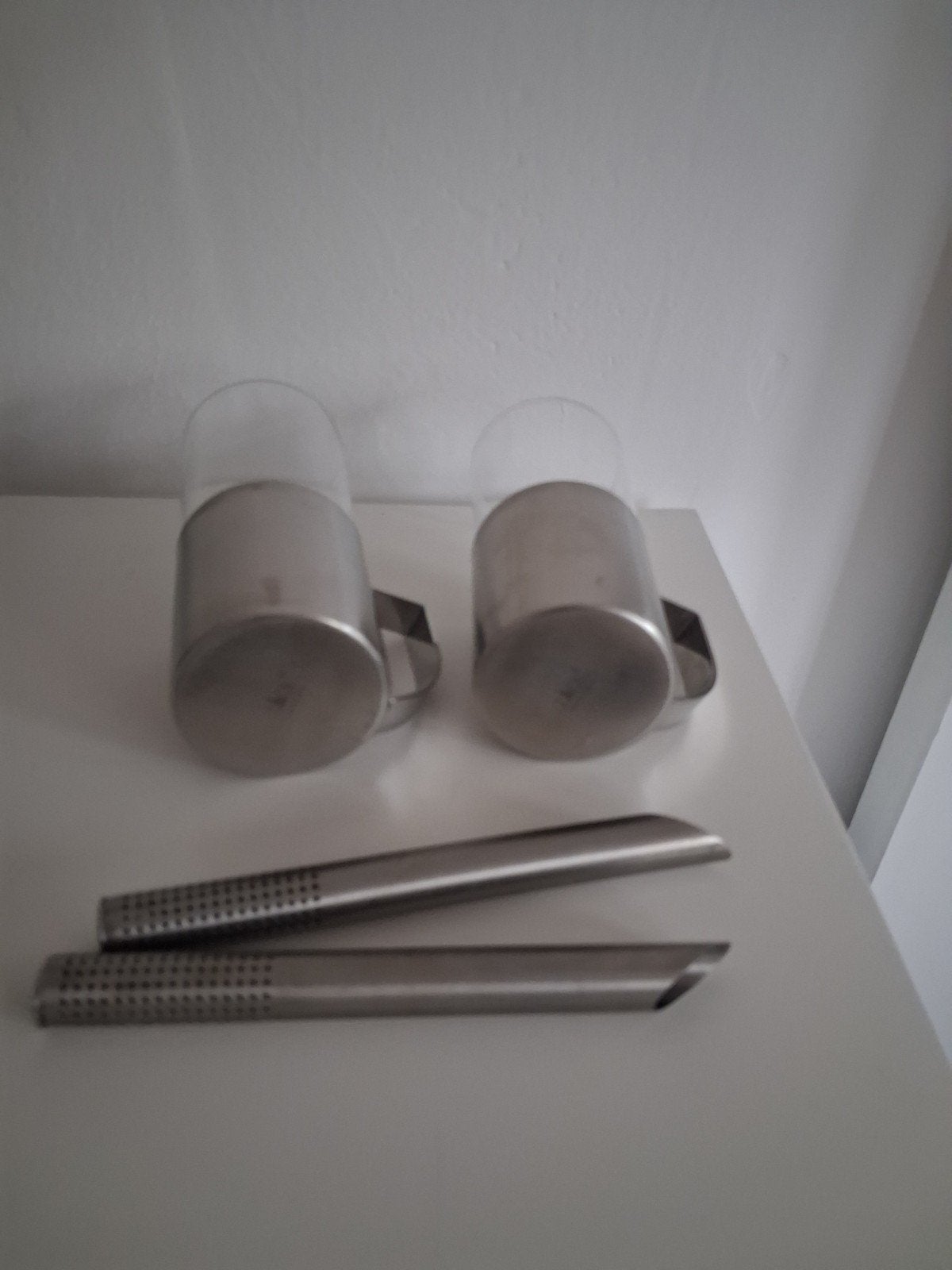 Zack Theeglas RVS Theehouder met Thee-ei (2 stuks), Zilver, Ophalen of Verzenden, Overige merken, Glas