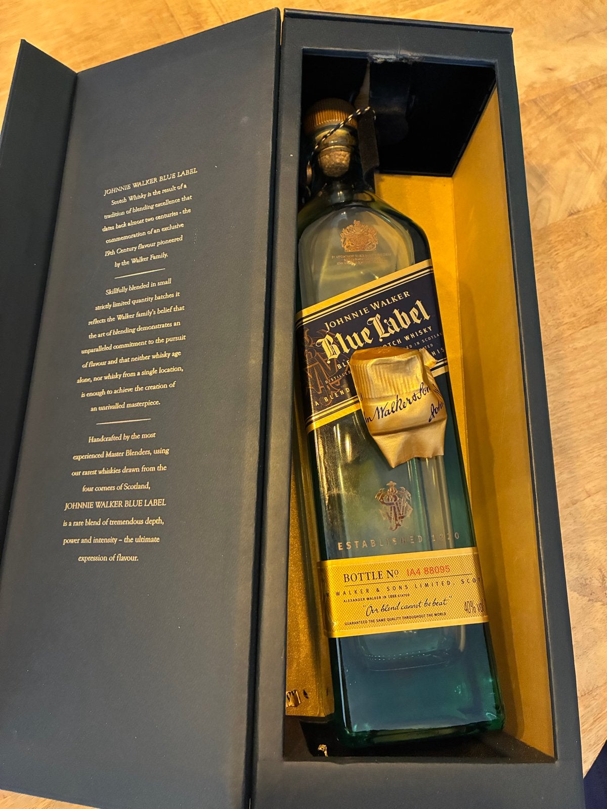 Lege Johnnie Walker Blue Label fles met originele doos, Ophalen of Verzenden, Zo goed als nieuw, Overige typen