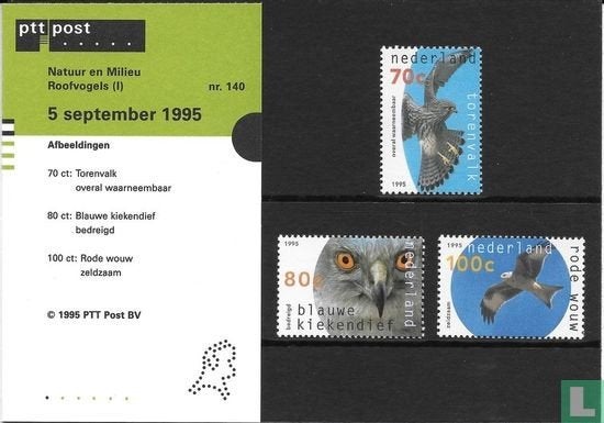 Postzegelmapje M140 Natuur en Milieu Roofvogels 1995 NL, Ophalen of Verzenden