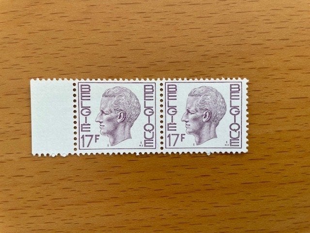 2x 1975 Koning Boudewijn 17 fr., Koninklijk huis, Ophalen of Verzenden, Postfris, Postfris