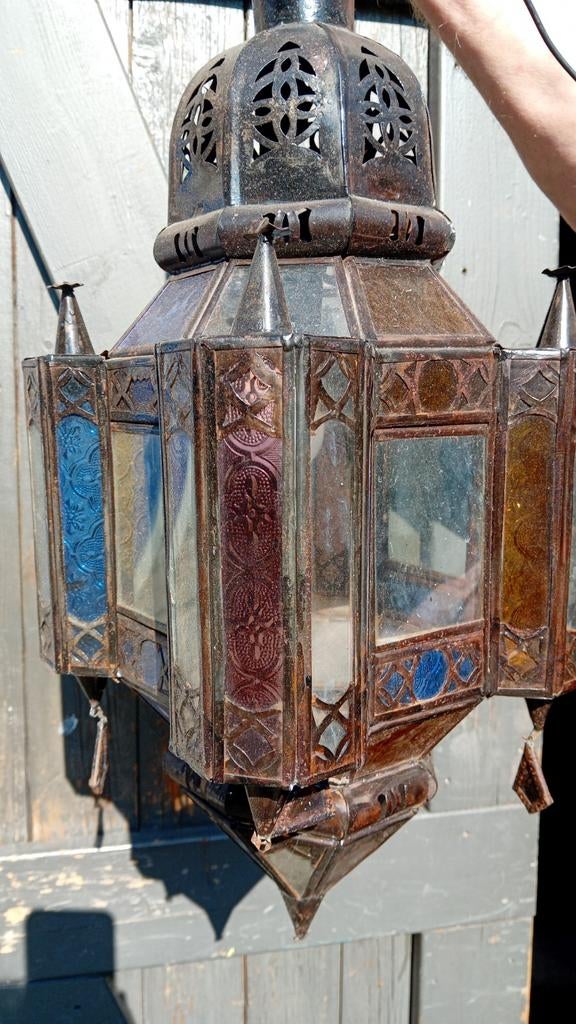 Oude Moorse Arabische lamp met fitting. Marokkaans, Ophalen, Glas, Minder dan 50 cm
