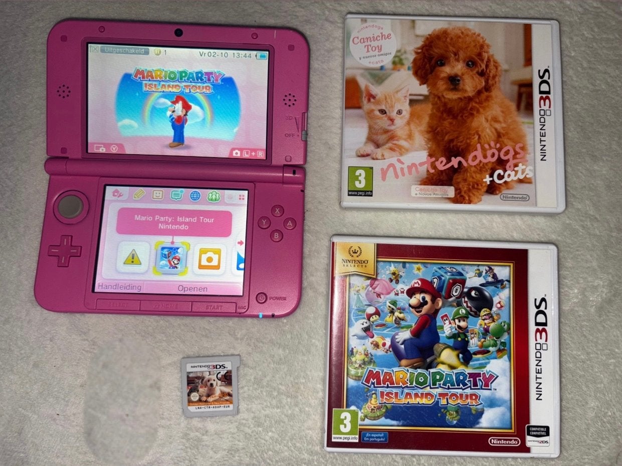 Nintendo 3DS XL Roze + 3 Games + Oplader, 3DS XL, Ophalen of Verzenden, Roze, Gebruikt