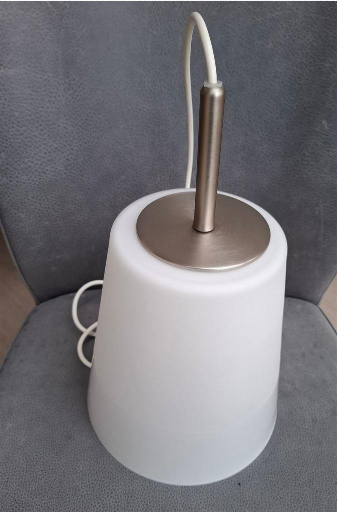 Hanglamp Ikea Basisk, H 22,8 cm, doorsnede onder 21,5, glas, Huis en Inrichting, Ophalen of Verzenden, Gebruikt, Glas, Minder dan 50 cm