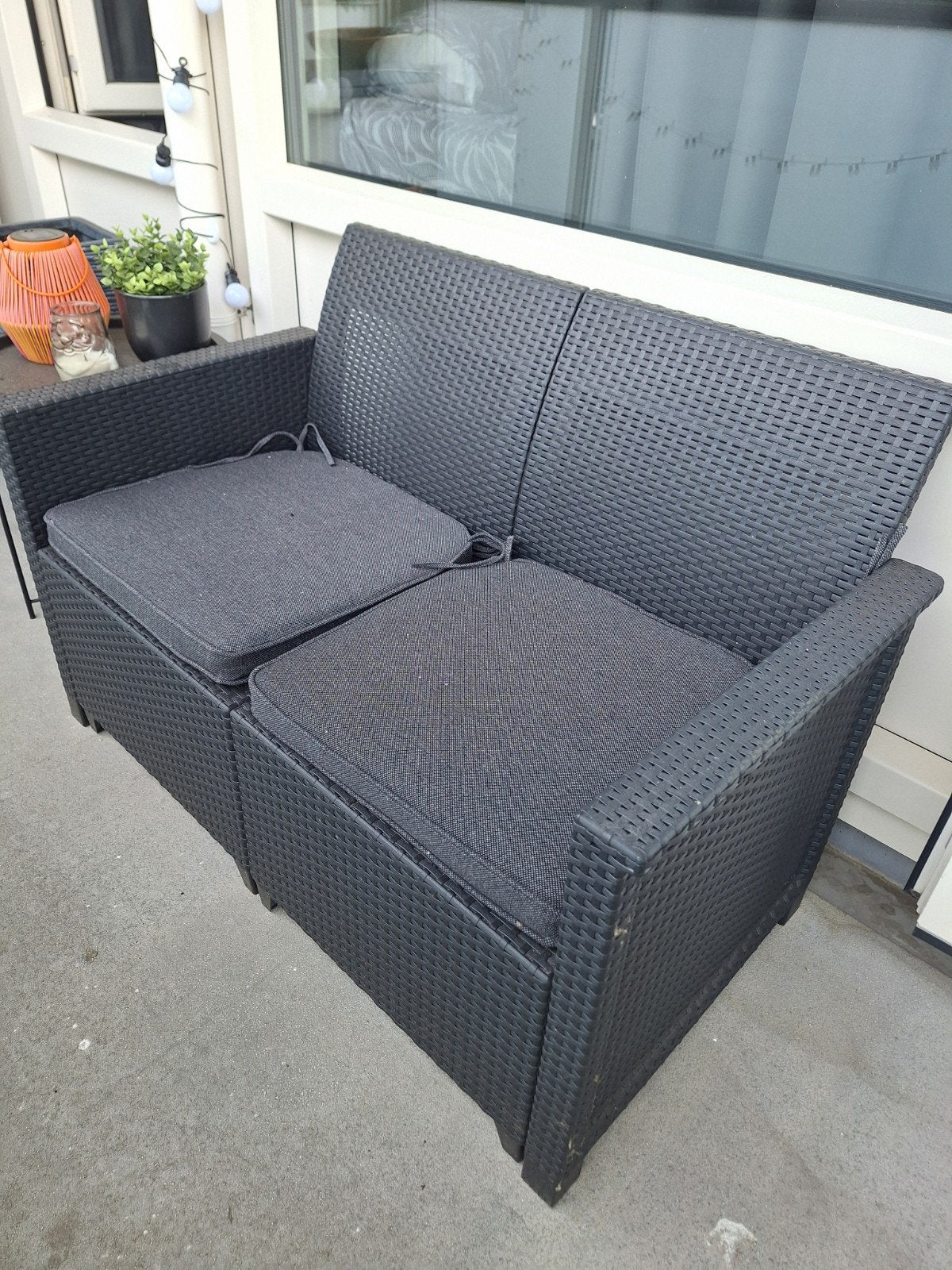 Lounge bankje, Tuin en Terras, Tuinsets en Loungesets, Zo goed als nieuw, Wicker, Bank, Ophalen