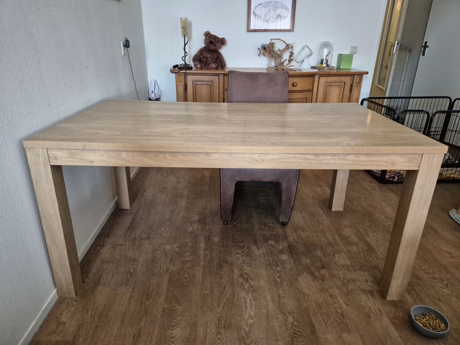 Grote eetkamer tafel, Ophalen, Gebruikt, Eikenhout, 200 cm of meer