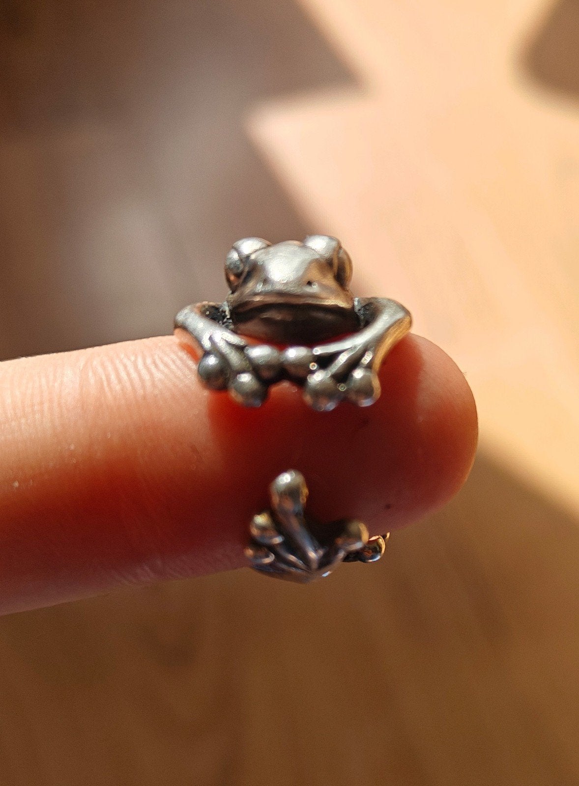 Vintage Wagin Kikker Ring Zilver, Maat 50, Zo goed als nieuw, Ophalen of Verzenden, Zo goed als nieuw, Dame of Heer, Zilver