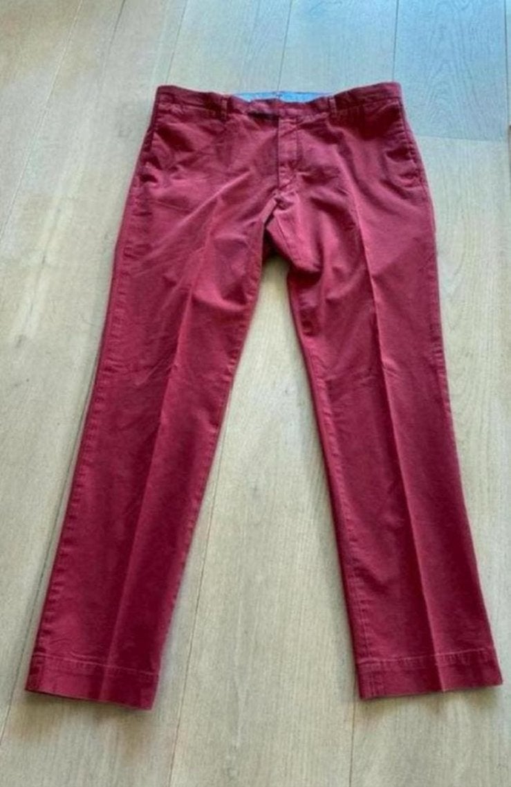 Polo ralph lauren 36/32 slim fit stretch L, Ophalen of Verzenden, Zo goed als nieuw, Maat 52/54 (L), Rood