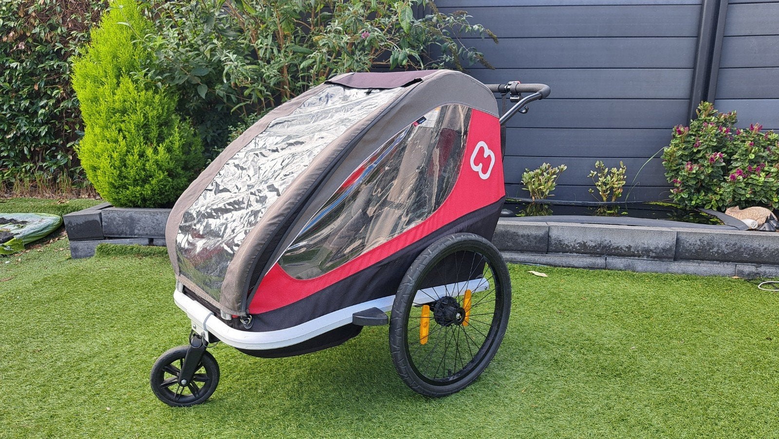 Fantastische Hamax Fietskar voor 2 Kinderen met Opbergvak, Fietsen en Brommers, Ophalen, Zo goed als nieuw, 40 tot 60 kg, Kinderkar