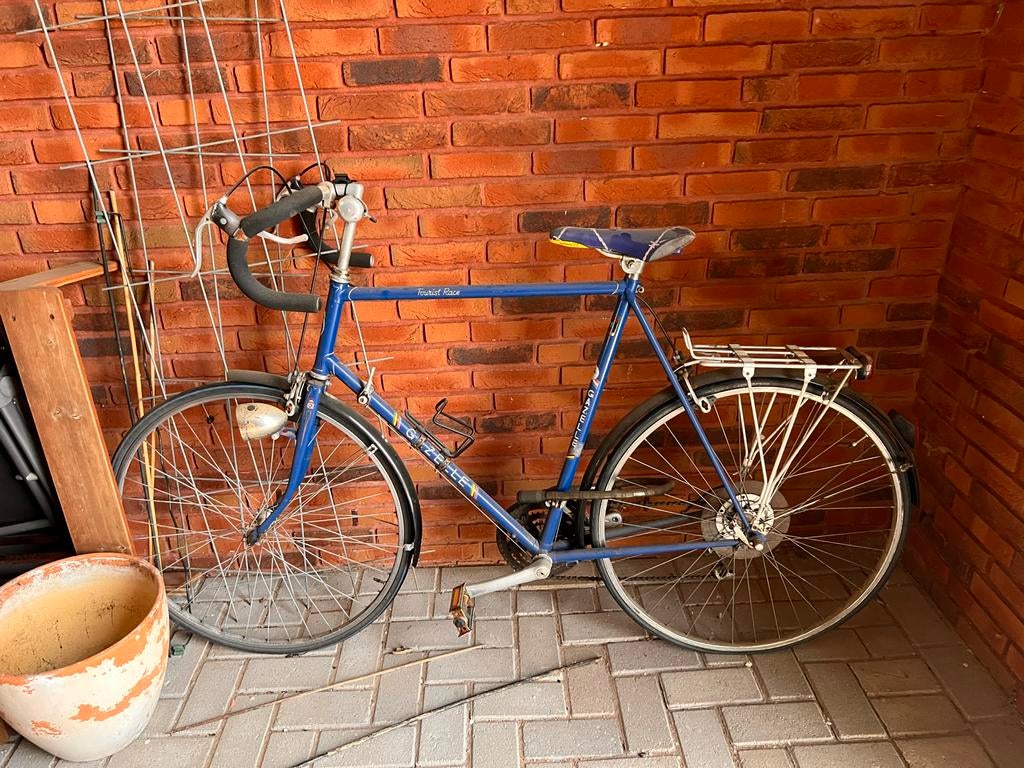 Gazelle Tourist Race Herenfiets - Blauw, Fietsen en Brommers, Ophalen, Velgrem, Zo goed als nieuw, 57 tot 61 cm
