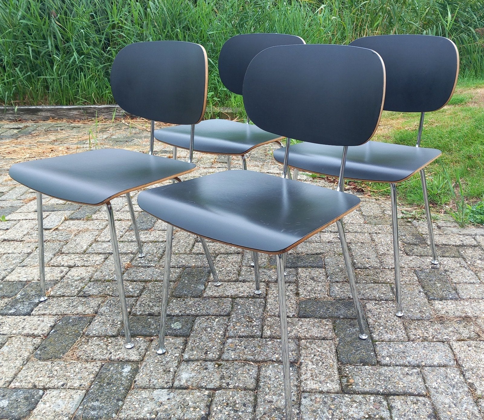 Gispen 116, W. Rietveld 4 stoelen Gebr. van der Stroom, Antiek en Kunst, Ophalen