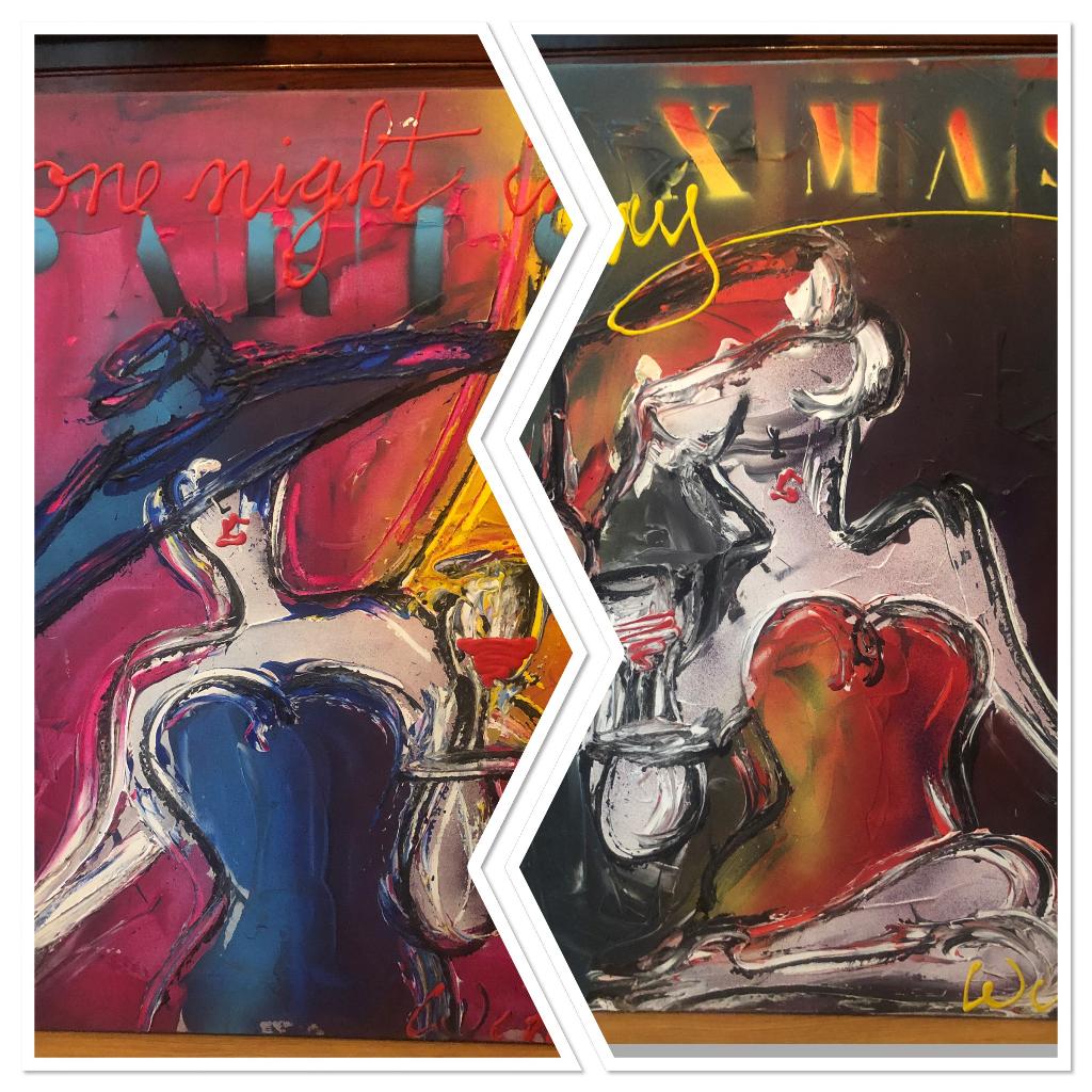 SET KUNSTWERKEN Schilderijen Van Geoffrey Wijn Alias Wine, Ophalen