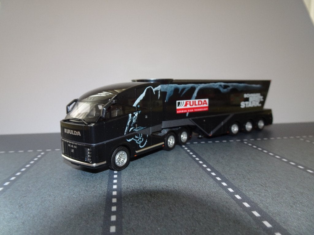 86 herpa man fulda banden podium truck show 1:87 trein, Ophalen of Verzenden, Zo goed als nieuw, Bus of Vrachtwagen, Herpa