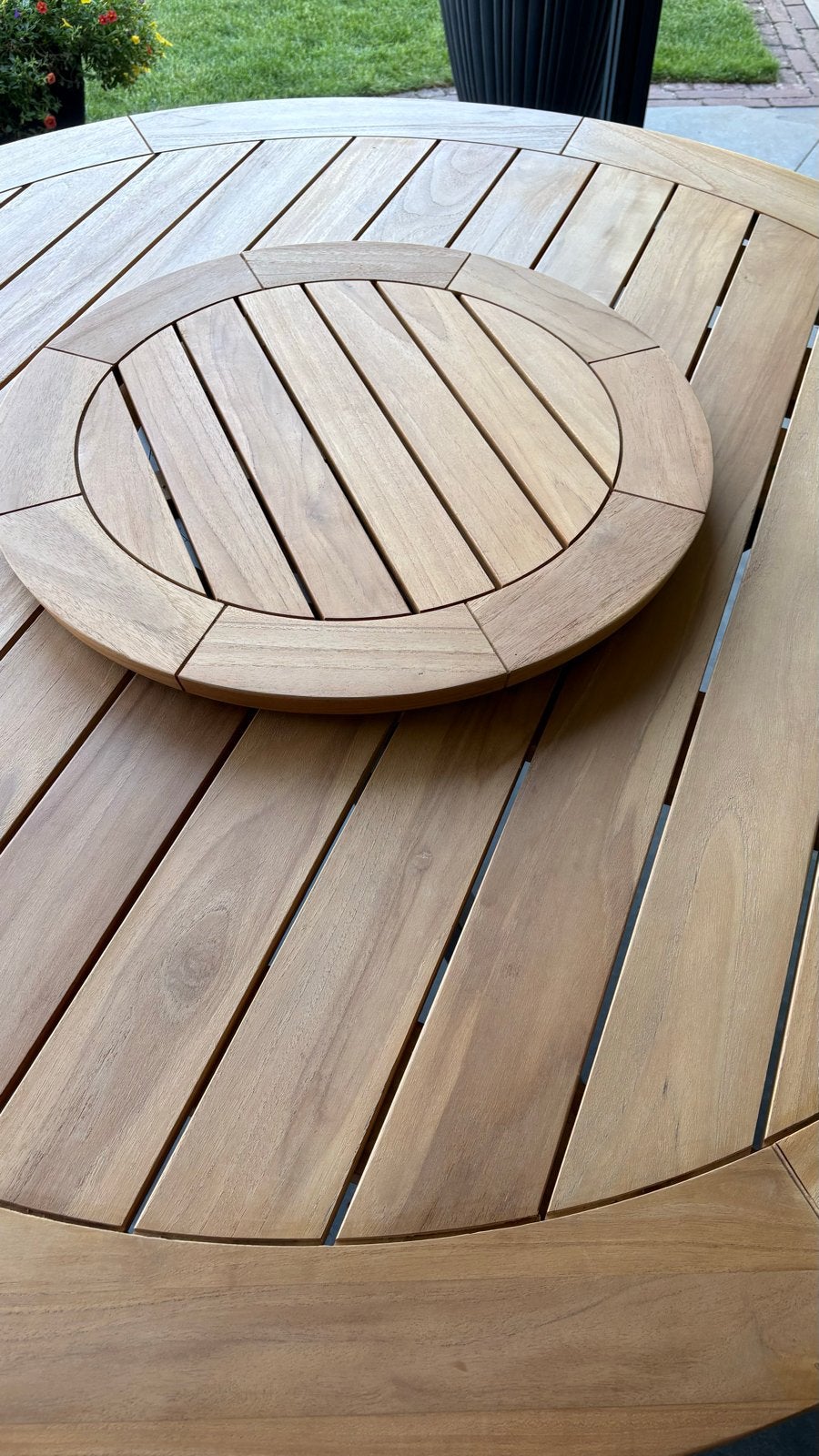 4 Seasons Outdoor Prado tuintafel met Lazy Susan, Ophalen, Zo goed als nieuw, Teakhout