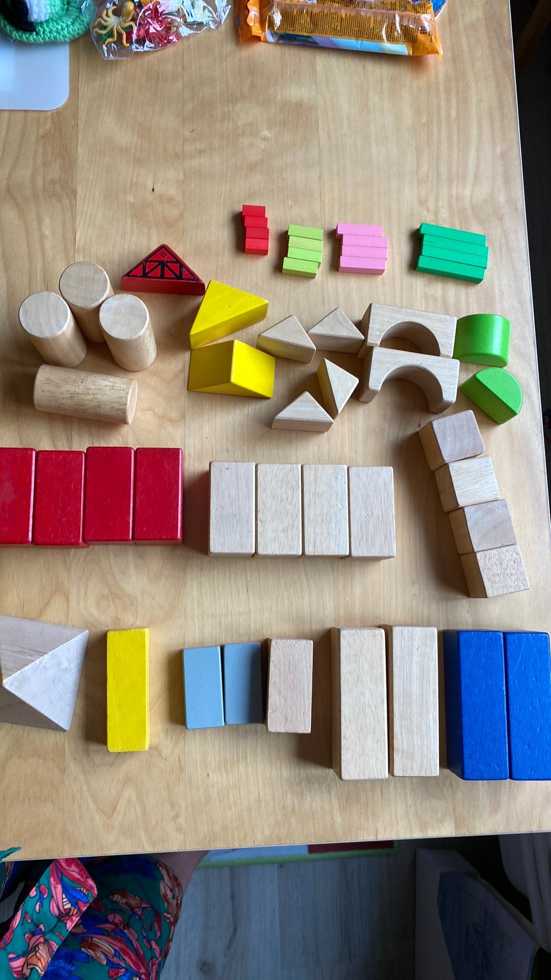Mooie set houten bouwblokken met piramide, Ophalen of Verzenden, Gebruikt, Overige typen