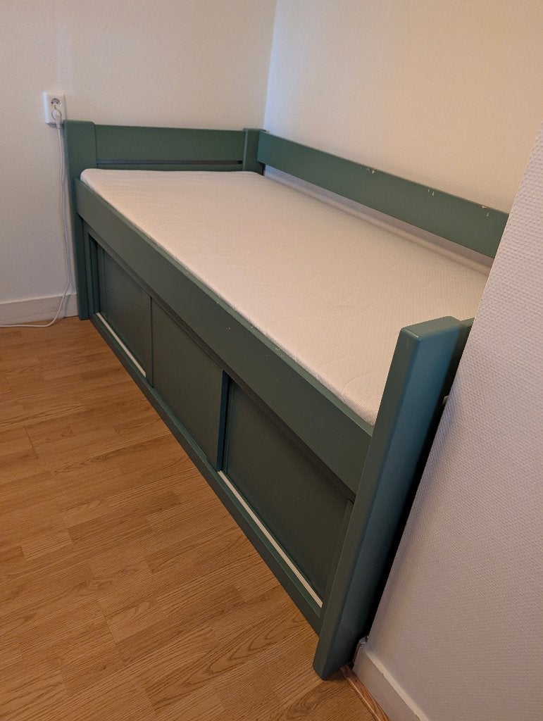 Mathy by Bols Dominique Verhoogd Bed Bank, 85 tot 100 cm, Gebruikt, Ophalen of Verzenden, Lattenbodem