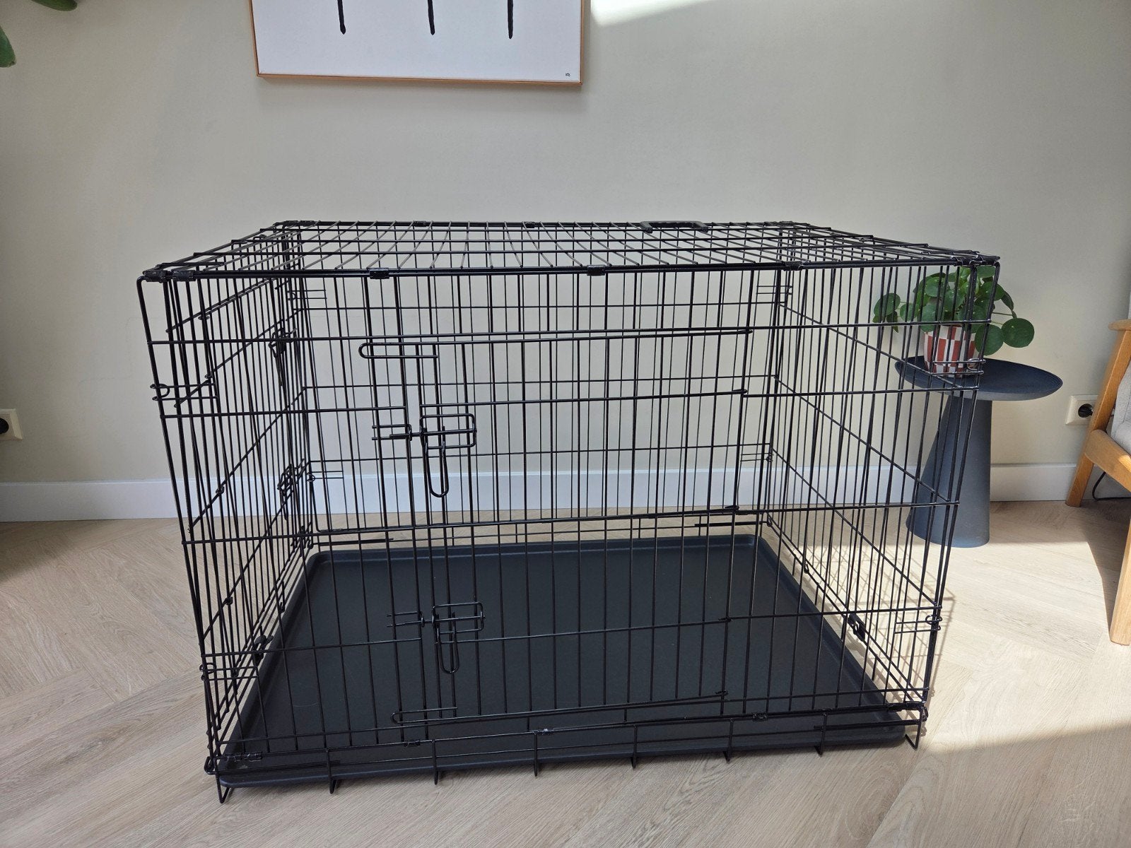 Inklapbare honden bench XL zwart, Ophalen, Zo goed als nieuw