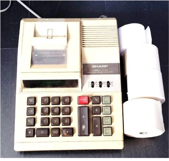 Electronic Printing Calculator retro SHARP COMPET CS1183, Verzamelen, Ophalen of Verzenden