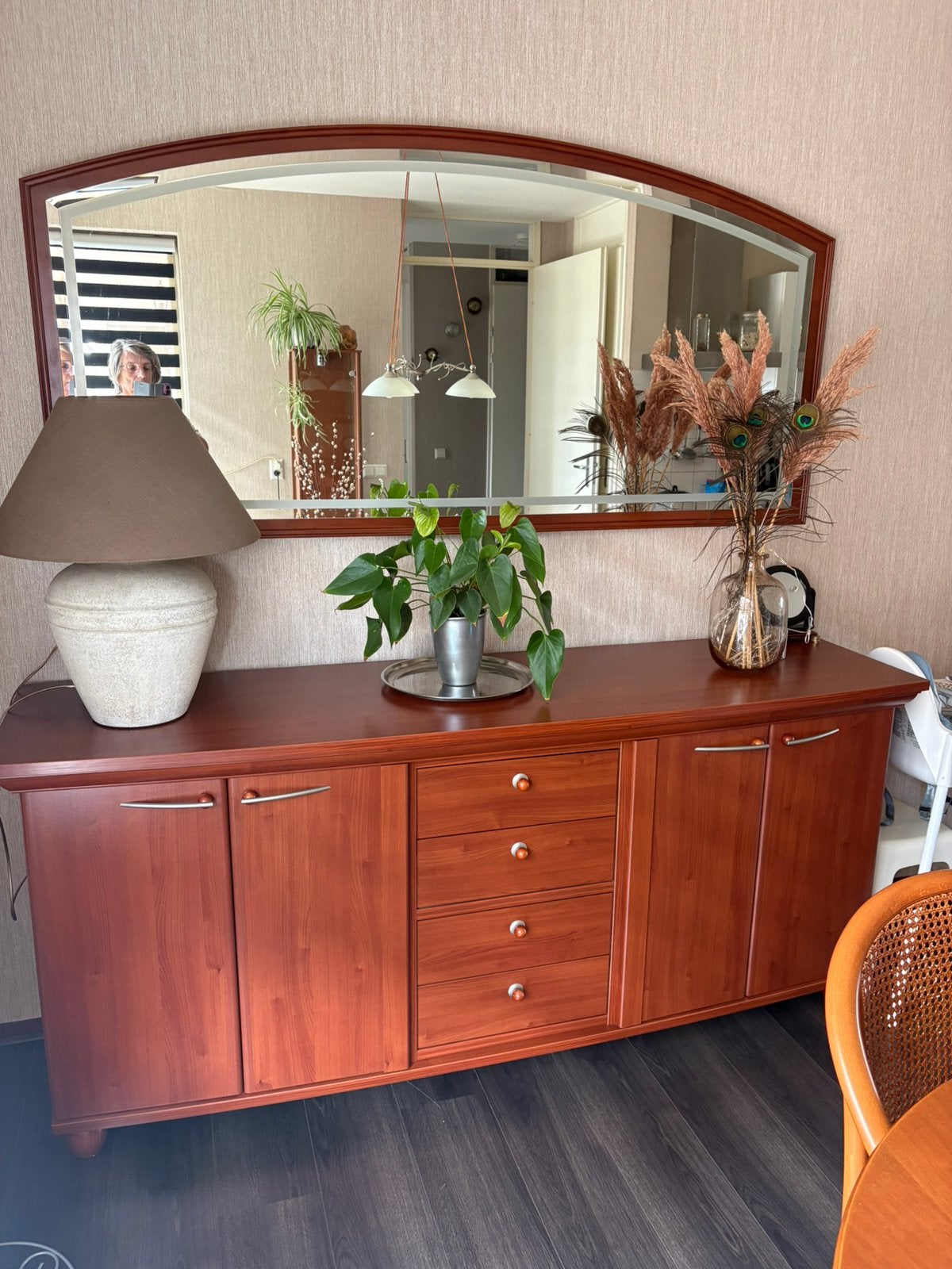 Dressoir met spiegel, Ophalen, Zo goed als nieuw, 50 tot 75 cm, 200 cm of meer