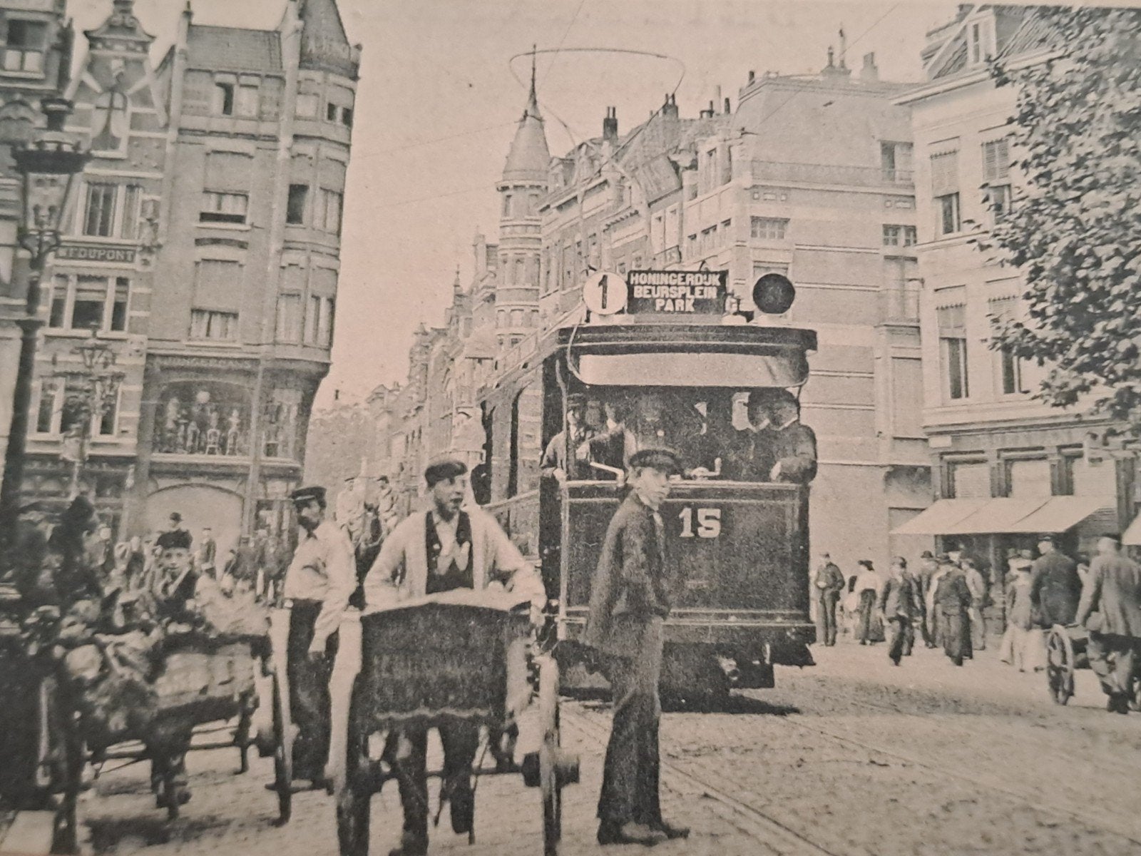 Rotterdam,  tram 1, Ophalen of Verzenden, Voor 1920, Zuid-Holland