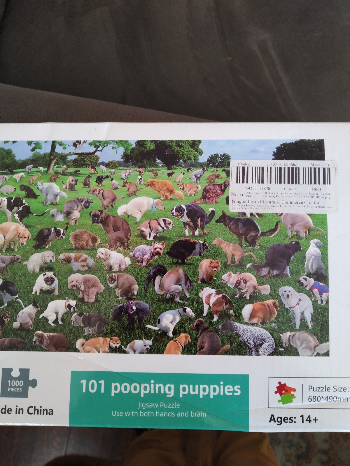 Jigsaw Puzzel 1000 Stukjes - 101 Pooping Puppies, Ophalen of Verzenden, 500 t/m 1500 stukjes, Nieuw, Legpuzzel
