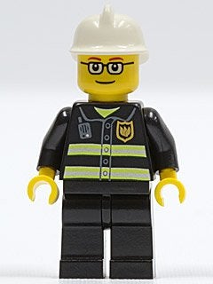 LEGO City cty0164 Fire - Reflective Stripes, Black Legs,, Lego, Ophalen of Verzenden, Minifiguur, City