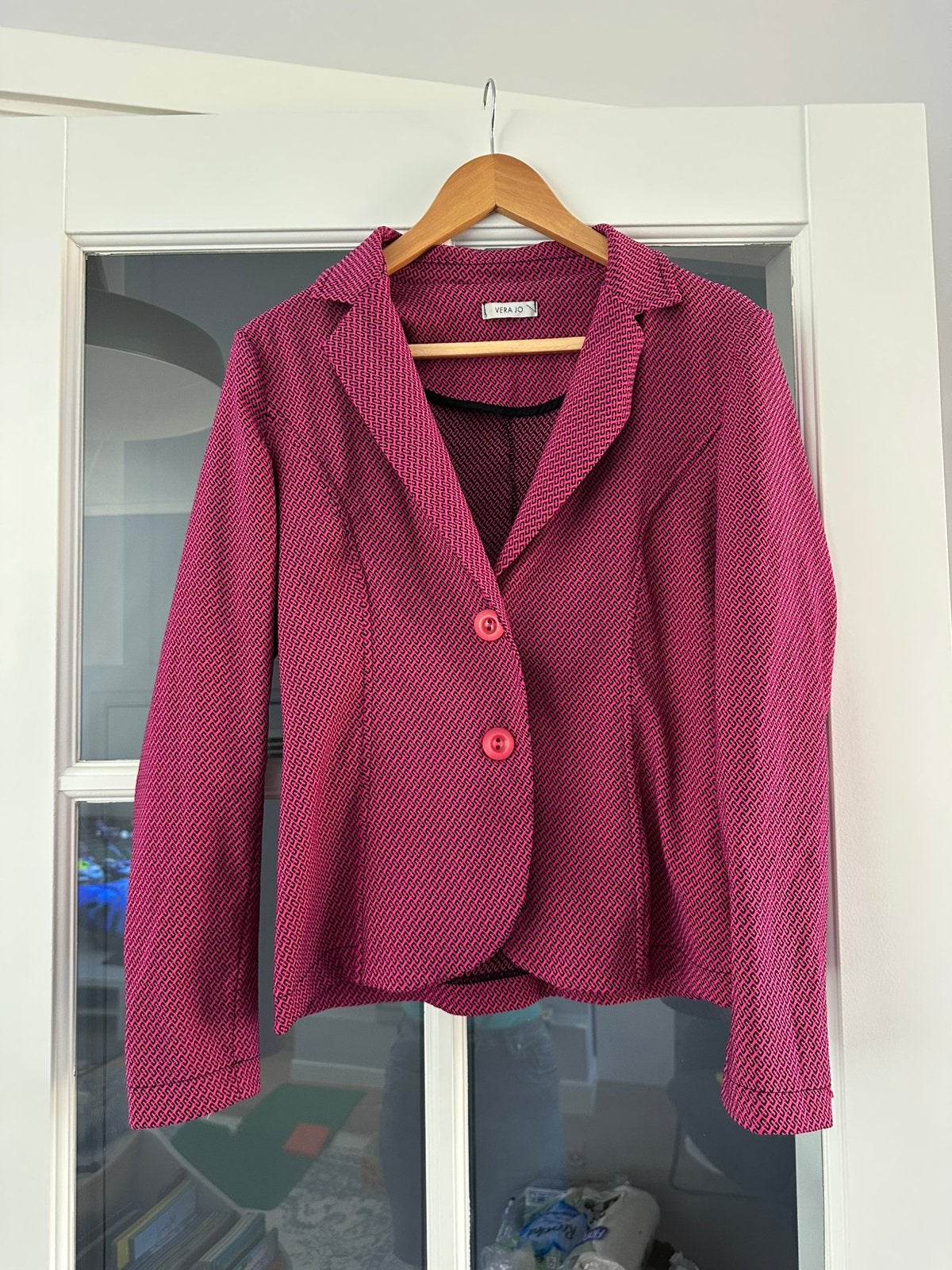 Prachtige fuchsia roze blazer Vera Jo maat S, Ophalen of Verzenden, Zo goed als nieuw, Jasje, Roze